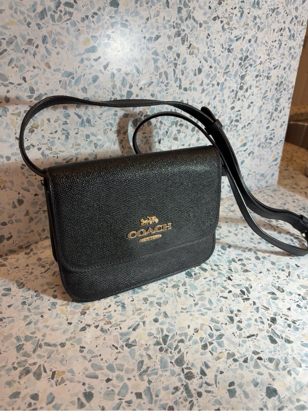 Coach C5826 Black Mini Brynn Bag Pebbled Leather Gold Hardware - Picture 2 of 9